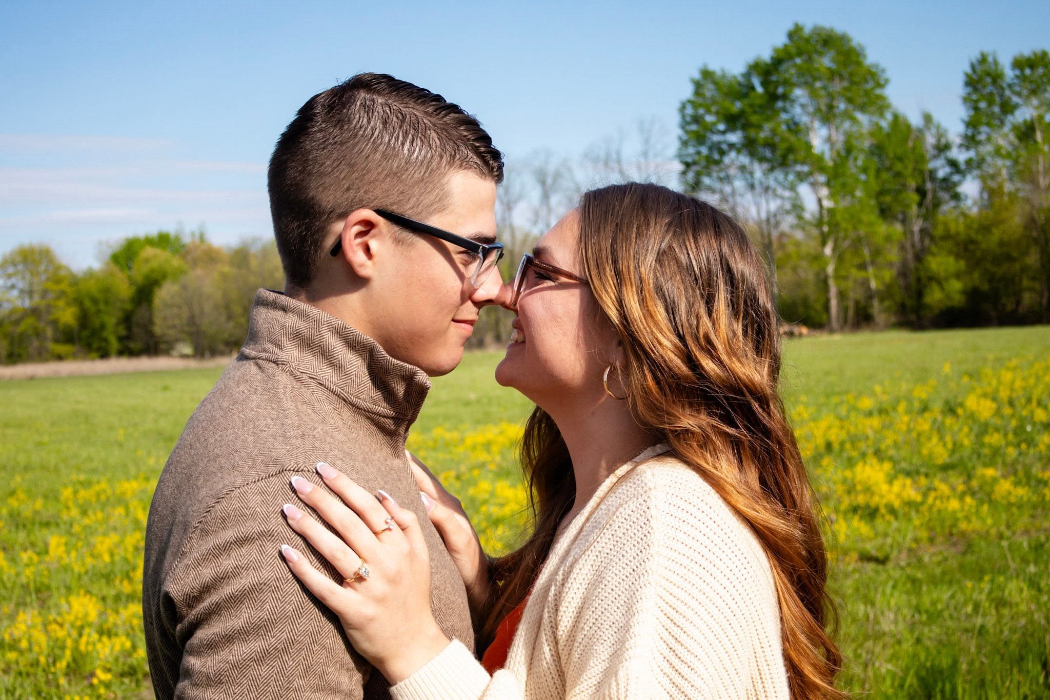 Field and florals couples session